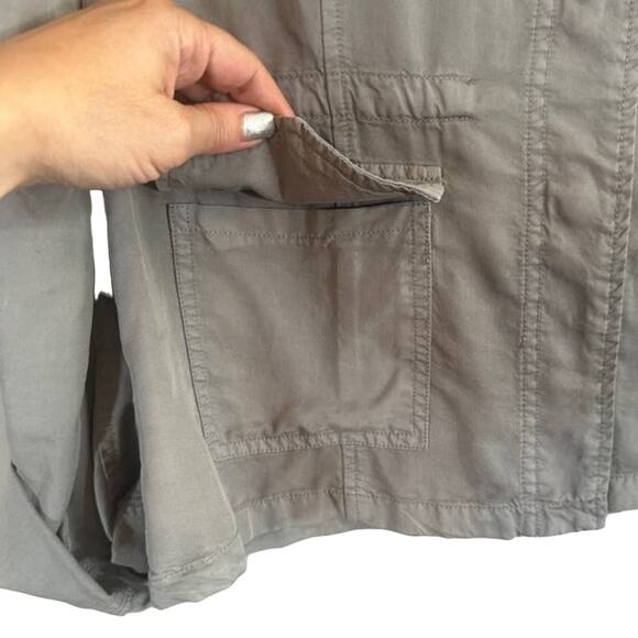 Sanctuary Gray Button Front Adjustable Waist Long Sleeve Shacket Women Sz S - Picture 4 of 11